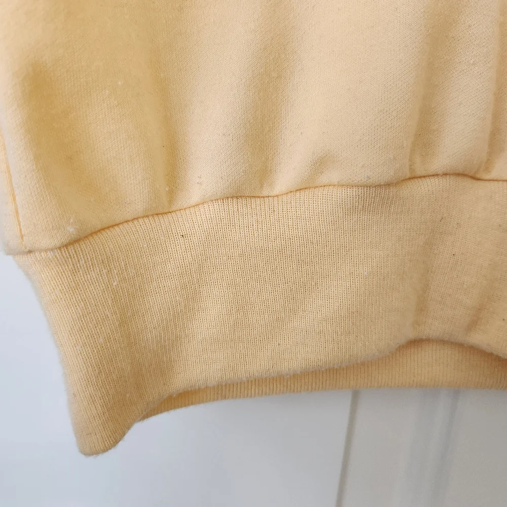 Vintage Haband For Her 80s 90 Granny Yellow Top Purple Collar Short Sleeve Large - Picture 10 of 17